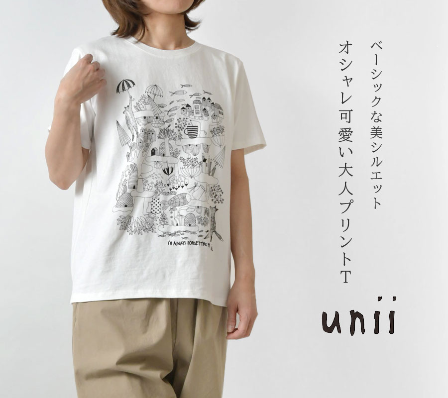 10%OFFクーポン Tシャツ レディース unii ウニィ 天竺コットン きつね