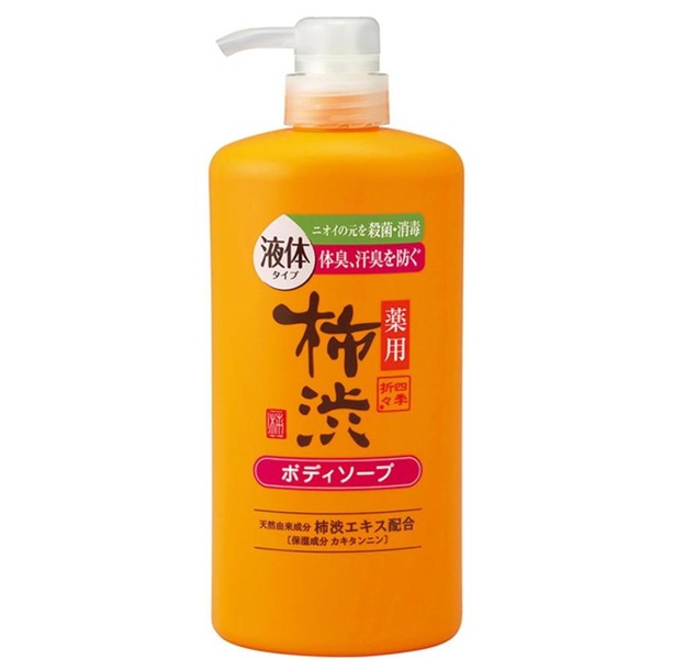 (送料無料)(まとめ買い・ケース販売)四季折々 薬用 柿渋 ボディソープ 本体（600ｍL）液体タイプ（16個セット）/ 熊野油脂