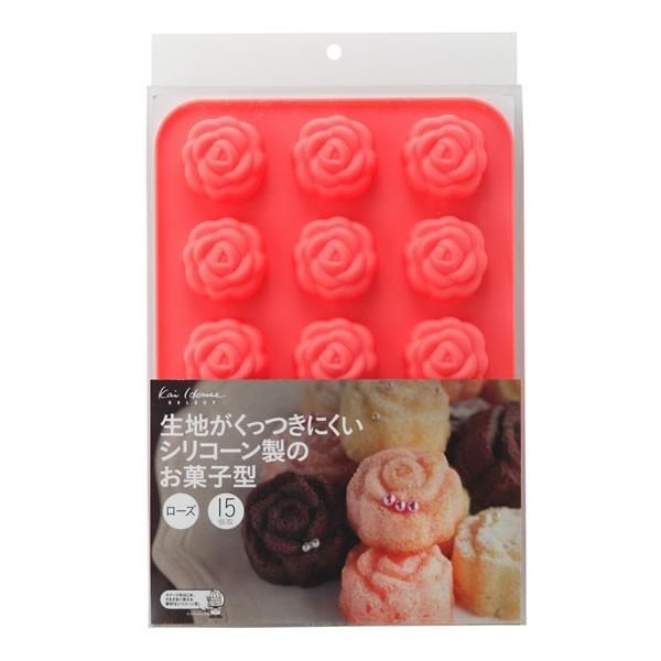 シリコーンお菓子型 ローズ バラ（1個入）ピンク/ 貝印｜matinozakka