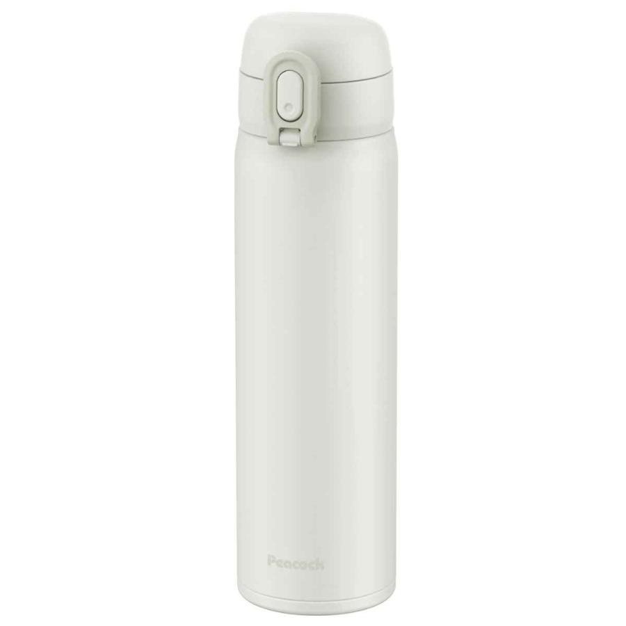 ステンレスボトル ワンタッチ 保温 保冷 AKT-50（500ｍL）ホワイト/ ピーコック魔法瓶