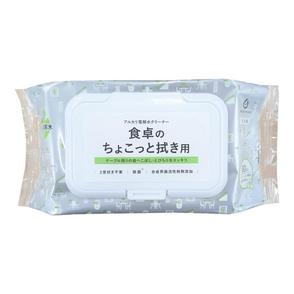 地球の王様 食卓のちょこっと拭き用 ふた付き ウエットシート（80枚入）/ 服部製紙｜matinozakka