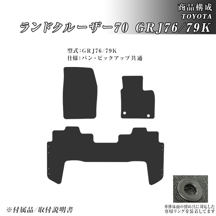 ランドクルーザー70 GRJ76/79K フロアマット カーマット H26/8〜H27/7 トヨタ 車 マット プレミアム | トヨタ | 01