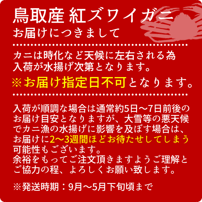 タルル様　29日到着希望　紅ズワイ　1箱 ≪超早割☆2，900円オフ お歳暮ギフト≫稀少！大ズワイガニ