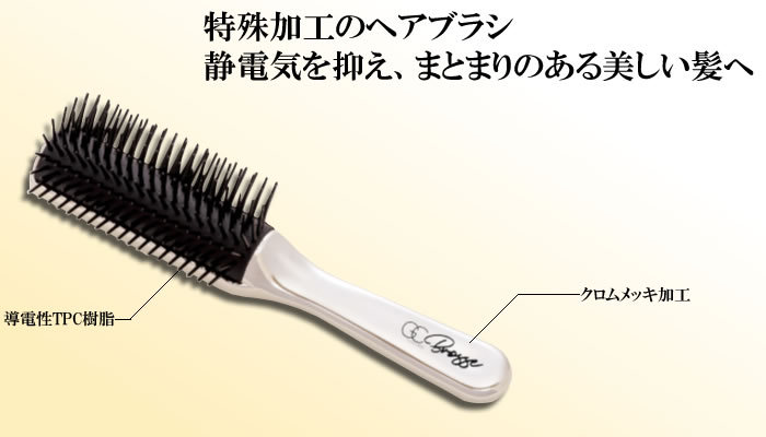 卸売りグロスコーム ブロッサ ヘアブラシ 美容院 クロムメッキ 床屋