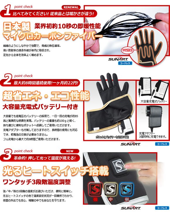 充電式 おててのこたつ SHG-04 電気手袋 充電式手袋 ヒーター付き手袋