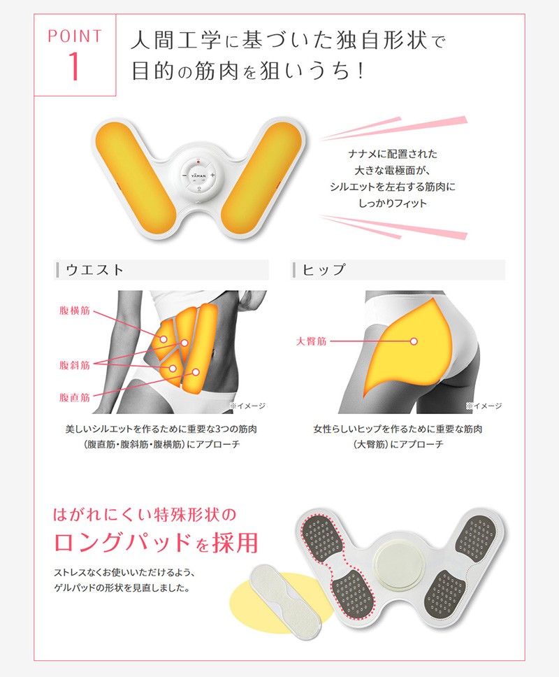 YA‐MAN（ヤーマン） ダブルヒートEMS EP20W EMS機器 パッド2枚付 1年