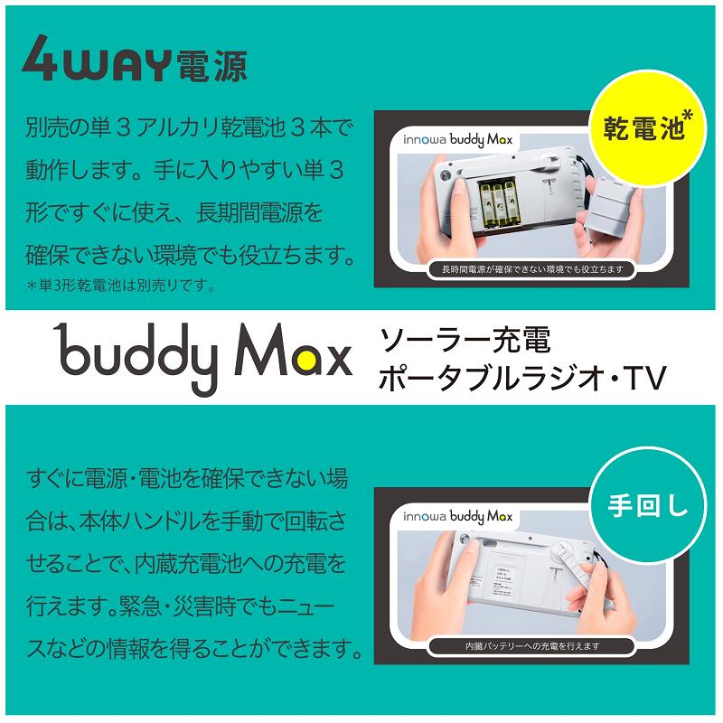 innowa buddy Max ポータブルテレビラジオ BM001 イノワ ソーラー充電