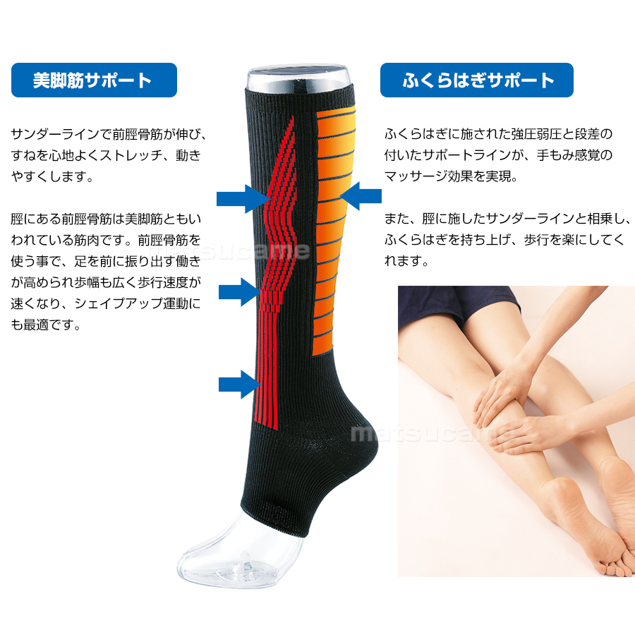 Sun Smile（サンスマイル） 歩きの達人 あし軽サポーター2枚組 両足用