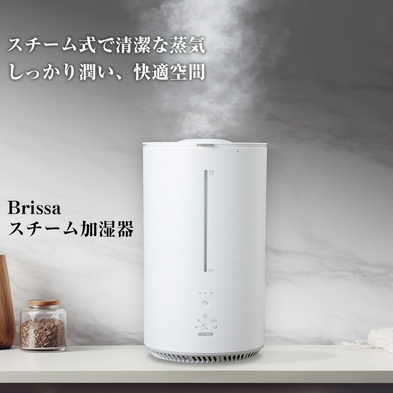 Brissa ポット型加湿器 スチーム加湿器 BDKN430WH 上部給水加湿機