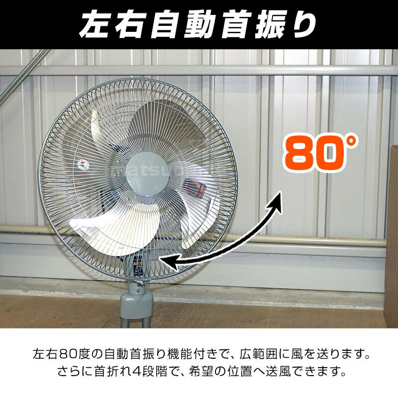 YUASA ユアサ 45cmフロアー首振り アルミ扇風機 工場扇 YAF-459H