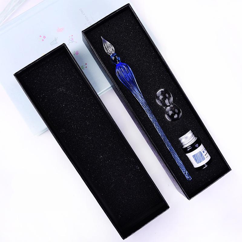 ガラスペン 硝子ペン おしゃれ かわいい かっこいい インクセット ディップペン ペン置き　万年筆 つけペン プレゼント｜matsudozakkaya｜02