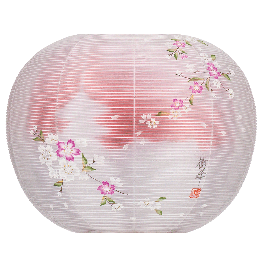 盆提灯 ほおずき提灯 京城桜 ライトブラウン 10号 11号 12号 絹