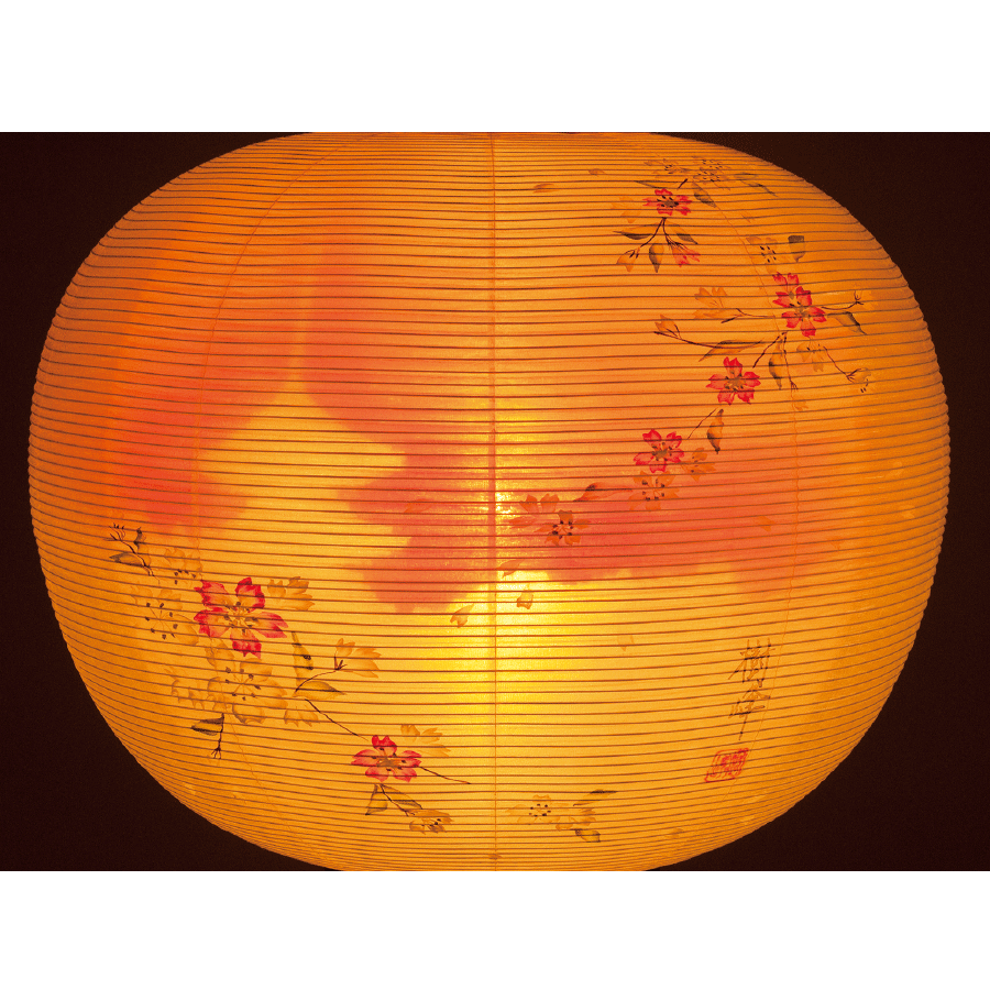 未使用　正絹12号サイズ　盆提灯 楽天市場】盆提灯 本桜絹二重絵 12号 高さ93cm×火袋径36cm【送料