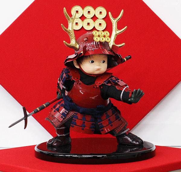 もののふ童 幸村参上 壱三 壹三 人形 子供大将飾り 屏風付き