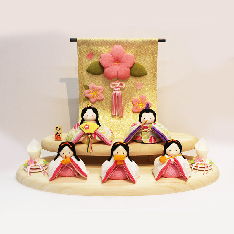 リュウコドウ ちりめん 雛人形 ひな人形 龍虎堂 ぽてりひな5人 麻の葉