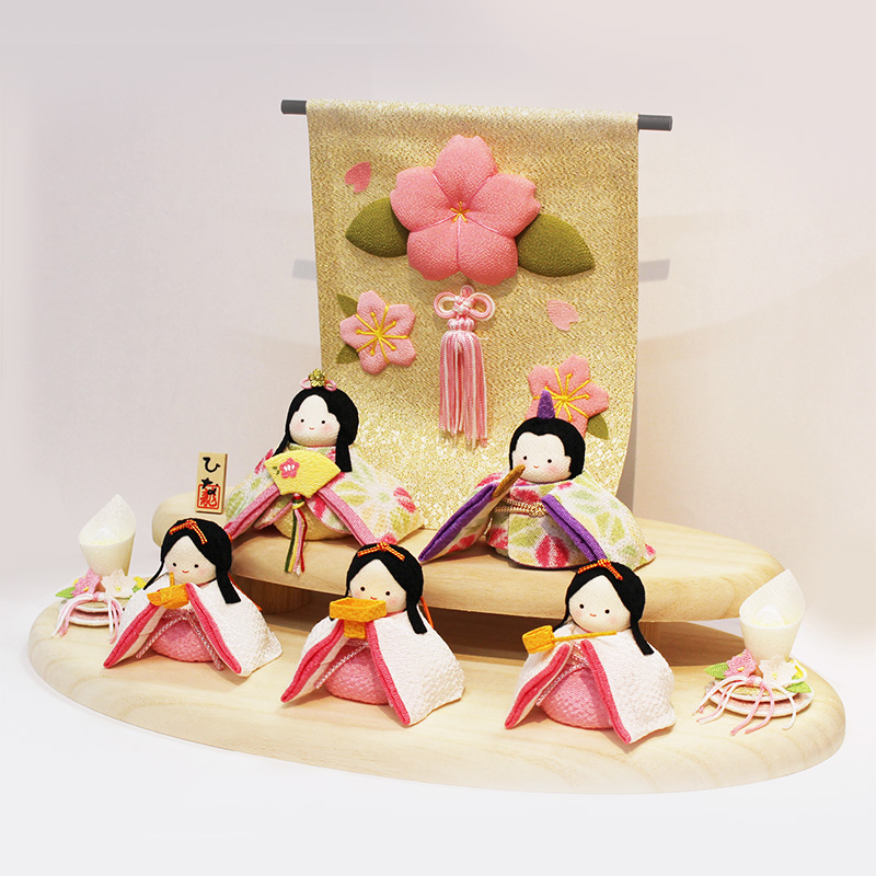 リュウコドウ ちりめん 雛人形 ひな人形 龍虎堂 ぽてりひな5人 麻の葉