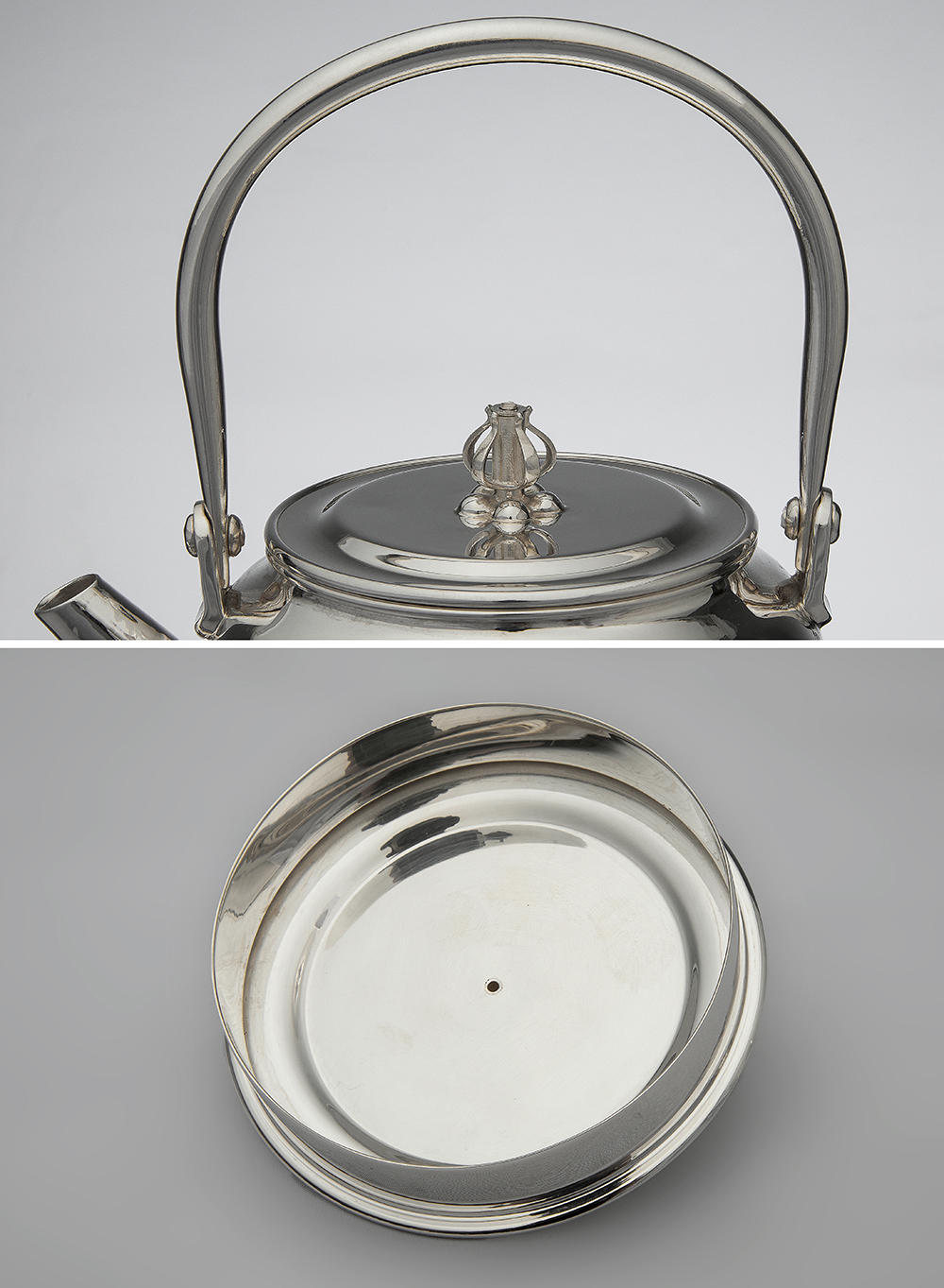 日本製 松本堂 純銀製 湯沸し 800ml 砲口般若心経文模様 純銀保証