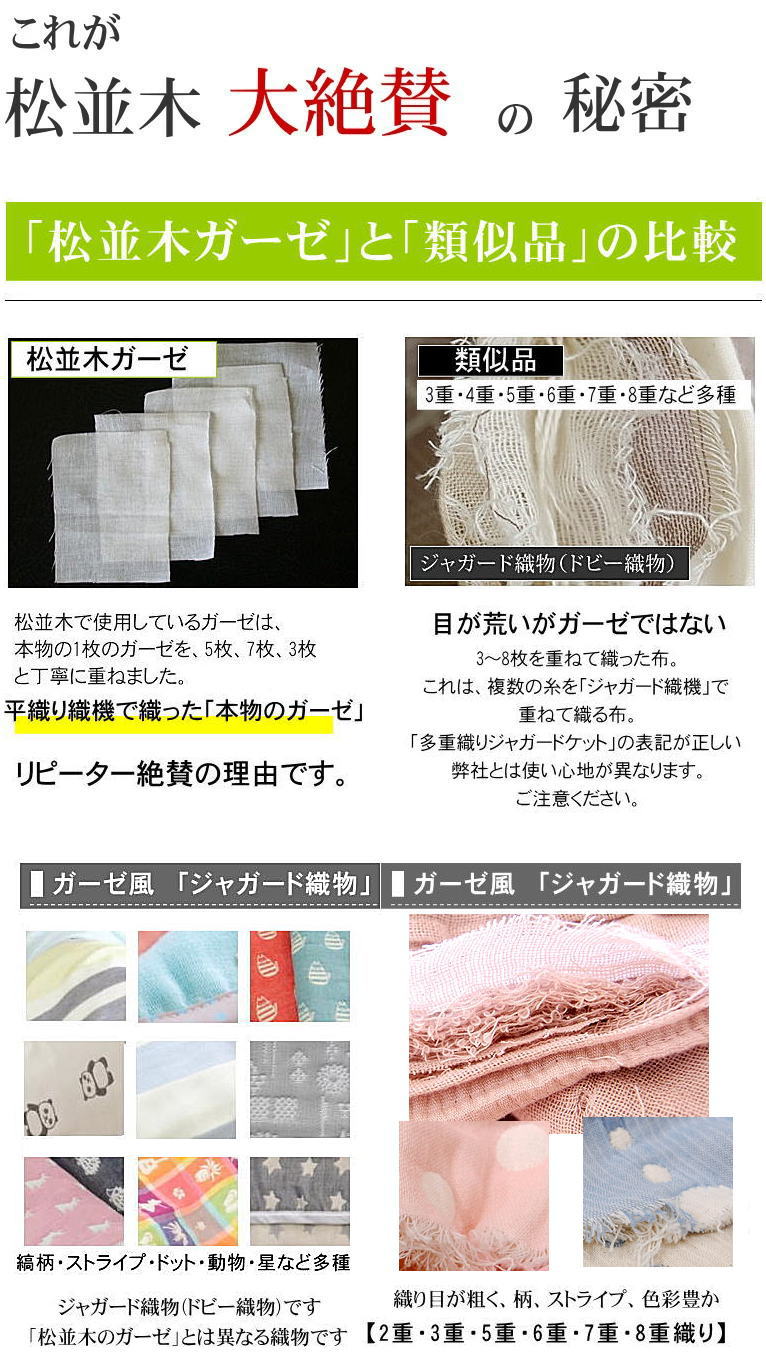 本物のガーゼ　天然繊維・綿100％のガーゼ 肌荒れ対策　アセモ、寝汗対策、アセトリガーゼ  日本製