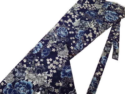 鯉口シャツ 金彩牡丹と桜（渋藍紺）大人鯉口シャツ単品 男女兼用
