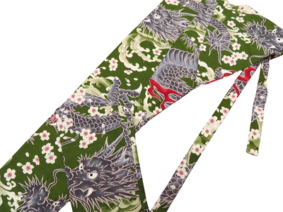鯉口シャツ 桜と龍（抹茶緑）大人鯉口シャツ単品 男女兼用 義若