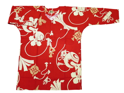 いにしえの幟旗家紋の鯉口シャツsize L 鯉口シャツ 家紋柄 S・M・L・LL・3L寸［鯉口 シャツ こいく