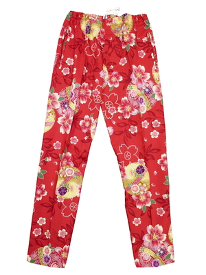 鯉口シャツ まりと桜（赤）大人鯉口シャツ単品 男女兼用 義若オリジナル 鯉口シャツ まりと桜（赤）大人鯉口シャツ単品 男女兼用 義若