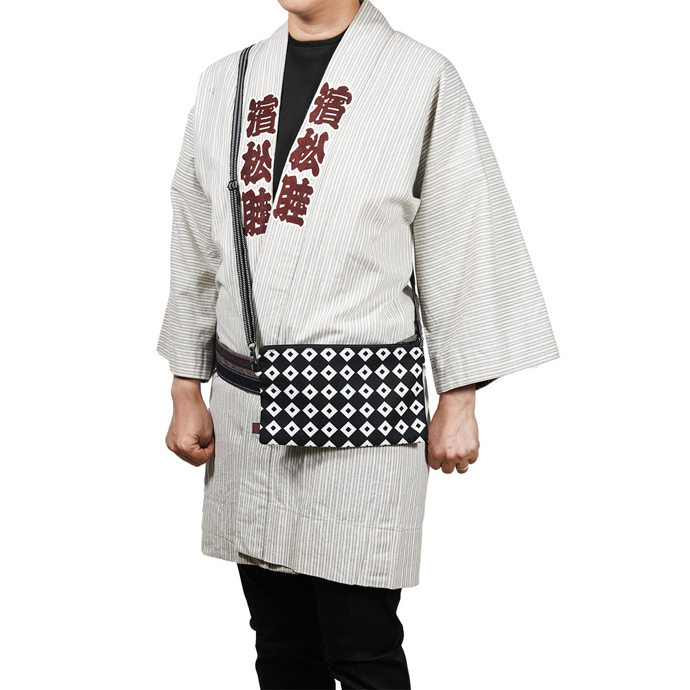 メール便対象＞ お祭り用品 お祭りポシェット【防水】和柄 横長ポーチ