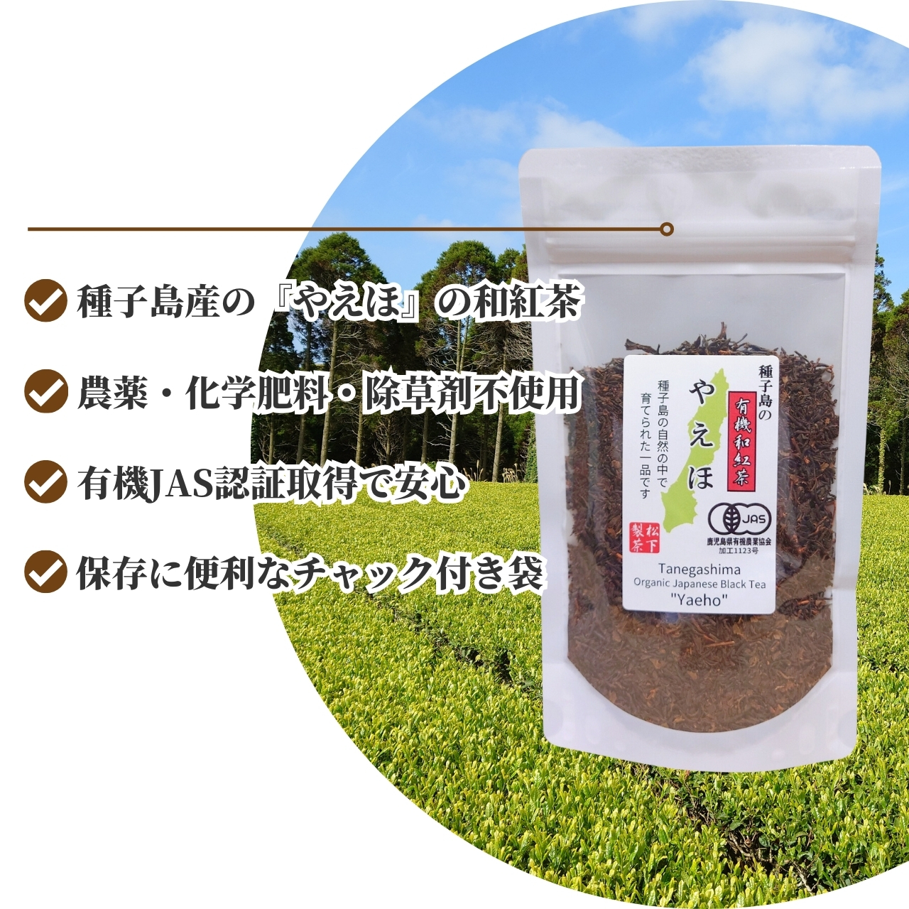 松下製茶 種子島の有機和紅茶『やえほ』 茶葉(リーフ) 60g |  | 01
