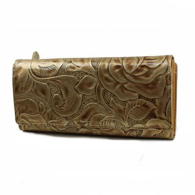 ★MAHIYA★バラ型押しレザー折りたたみ長財布☆THE AMITY WALLET ☆MAHIYA☆バラ型押しレザー折りたたみ長財布☆THE AMITY WALLET