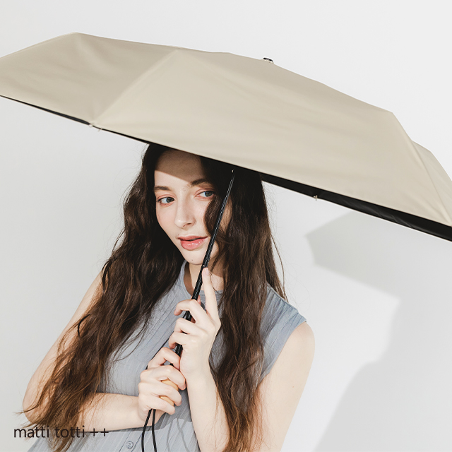 晴雨兼用 日傘 折りたたみ レディース 55cm 無地 バイカラー 完全遮光 遮熱 超撥水 UVカット 軽量 大きい 雨傘 | matti totti | 06