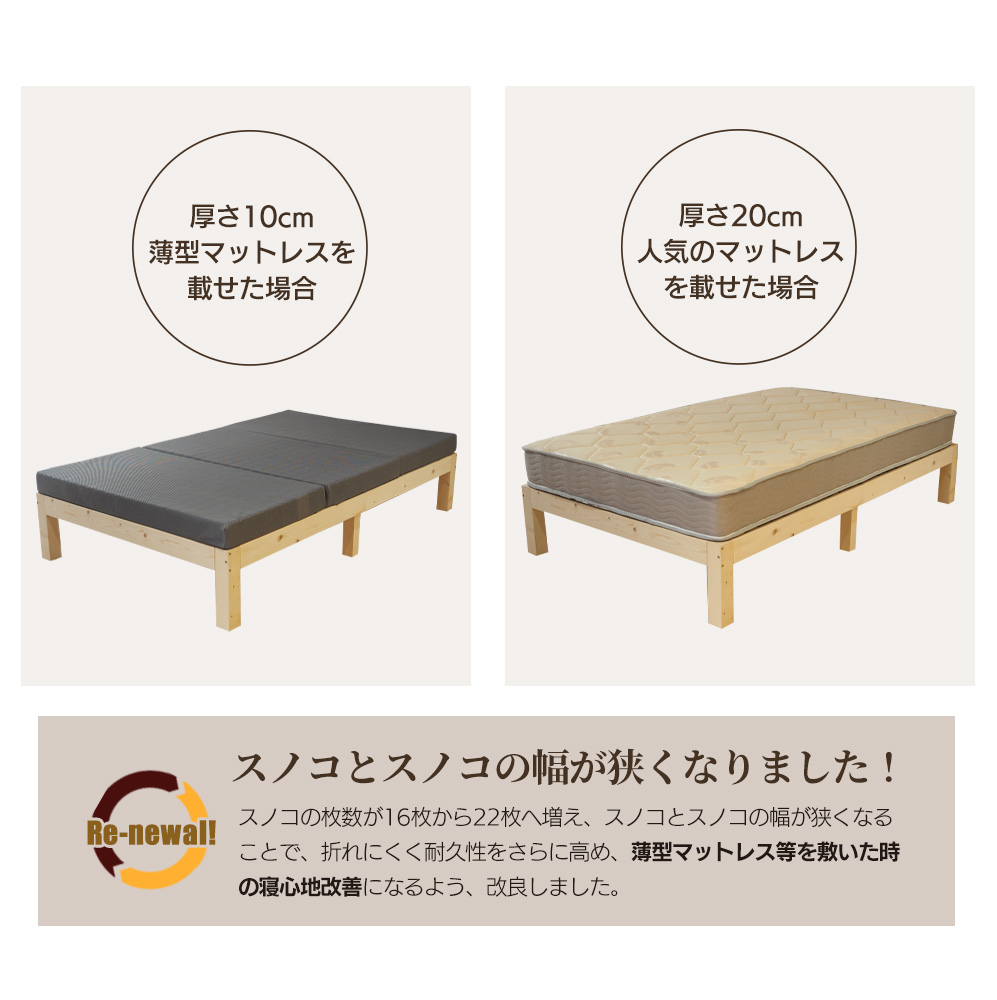 ベッドフレーム 60スモールシングル 70スモールシングル 80スモールシングル 木製ベッドフレーム 真骨頂 | ベッドアンドマットレス | 11