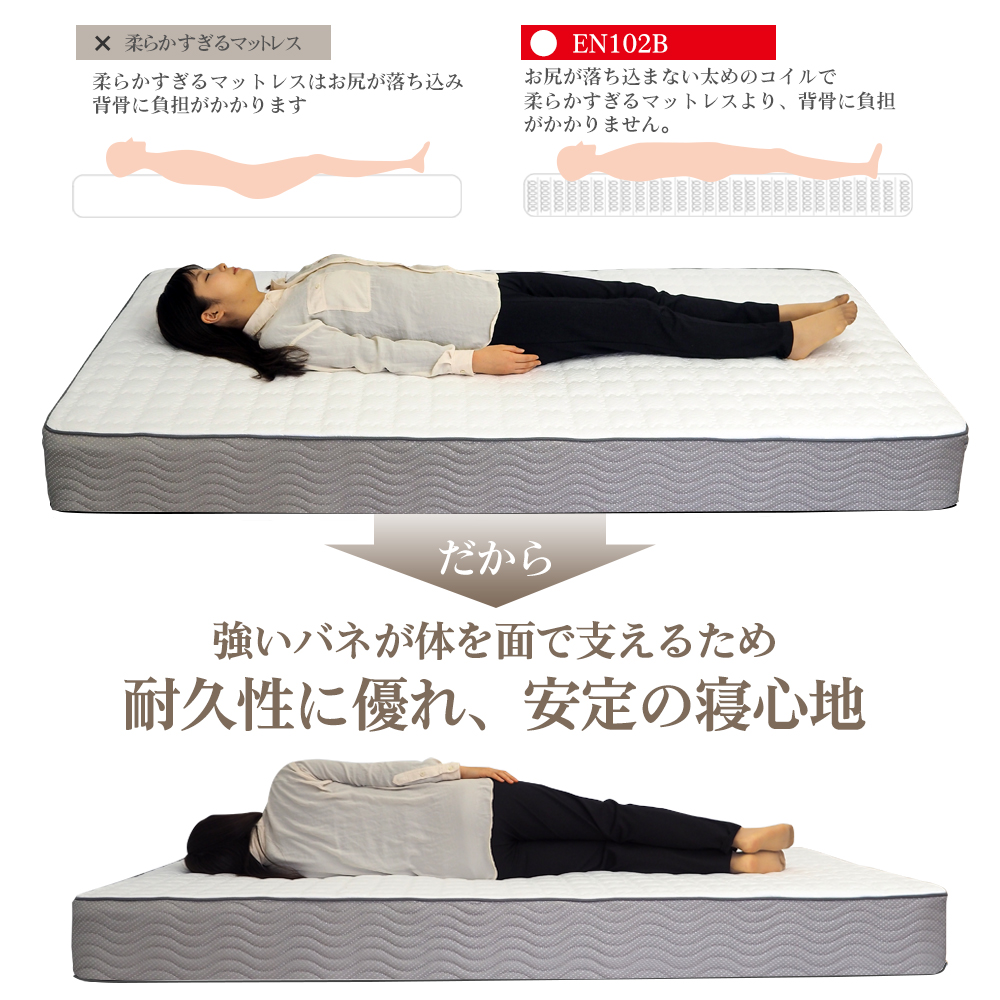 マットレス シングル ボンネルコイル スプリング ベッド用 通気性 耐久性 EN102BN｜mattress｜14