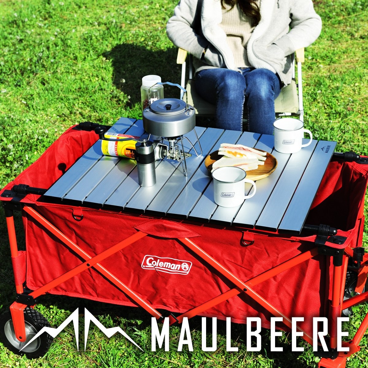 MAULBEERE/マルビーレ FOLDING TABLE オリーブ アウトドア キャリー