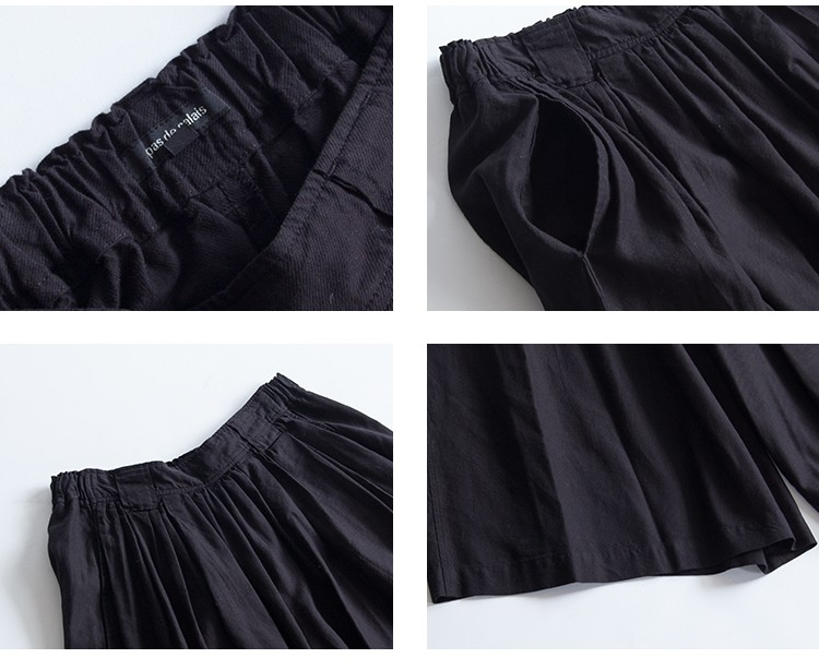 【pas de calais】キレイめガウチョ✴︎ネイビー✴︎美品 pas de calais パンツ ワイドパンツ 50％OFF レディースボトムス