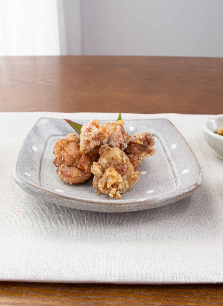 小石原焼 翁明窯元 リム四角皿 角皿 四角皿 陶器 ドット ドット柄 食洗