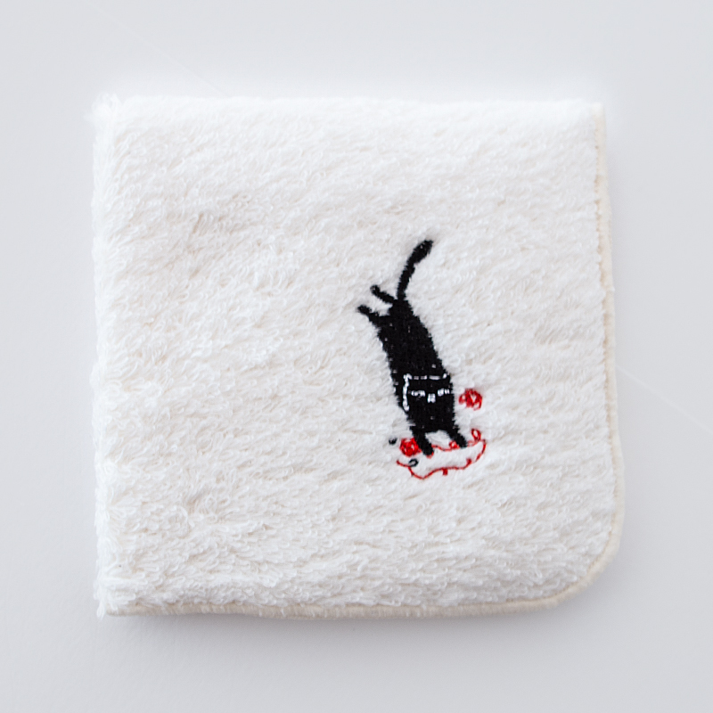 猫 CAT 刺繍 犬 柴犬 DOG タオル ハンカチ タオルハンカチ 日本製 ミニ 