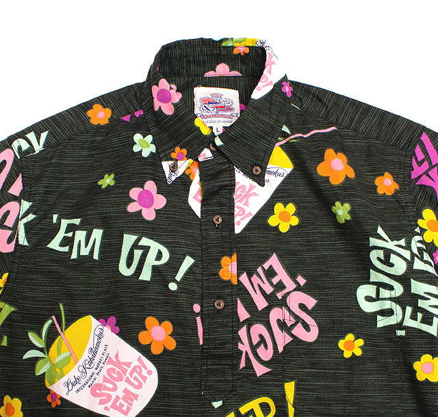 最終Duke Kahanamoku Suck ‘em up アロハ/カハナモク DUKE KAHANAMOKU アロハシャツCOTTON PULLOVER BD SHIRT