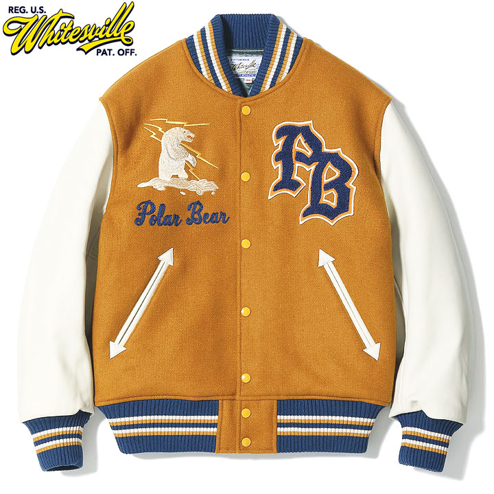 WHITESVILLE 30oz. WOOL MELTON AWARD JACKET “POLAR BEAR” (GOLD) No