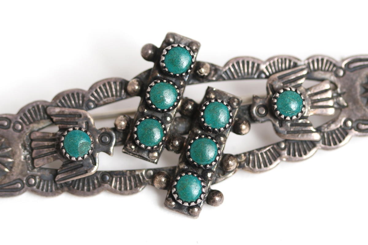 NAVAJO 1940s ビンテージ ナバホ サンダーバード ターコイズピンズ