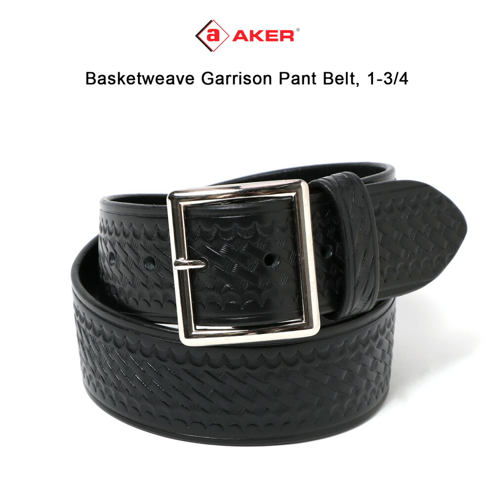 AKER エイカー ベルト バスケットウィーブ 幅45mm B07 BW メンズ ギャリソンベルト 本革 1-3/4インチ レザー ベルト 革 本革  牛革 アメリカ製 :aker002:MAVAZI(IMPORT CLOTHING) 通販 