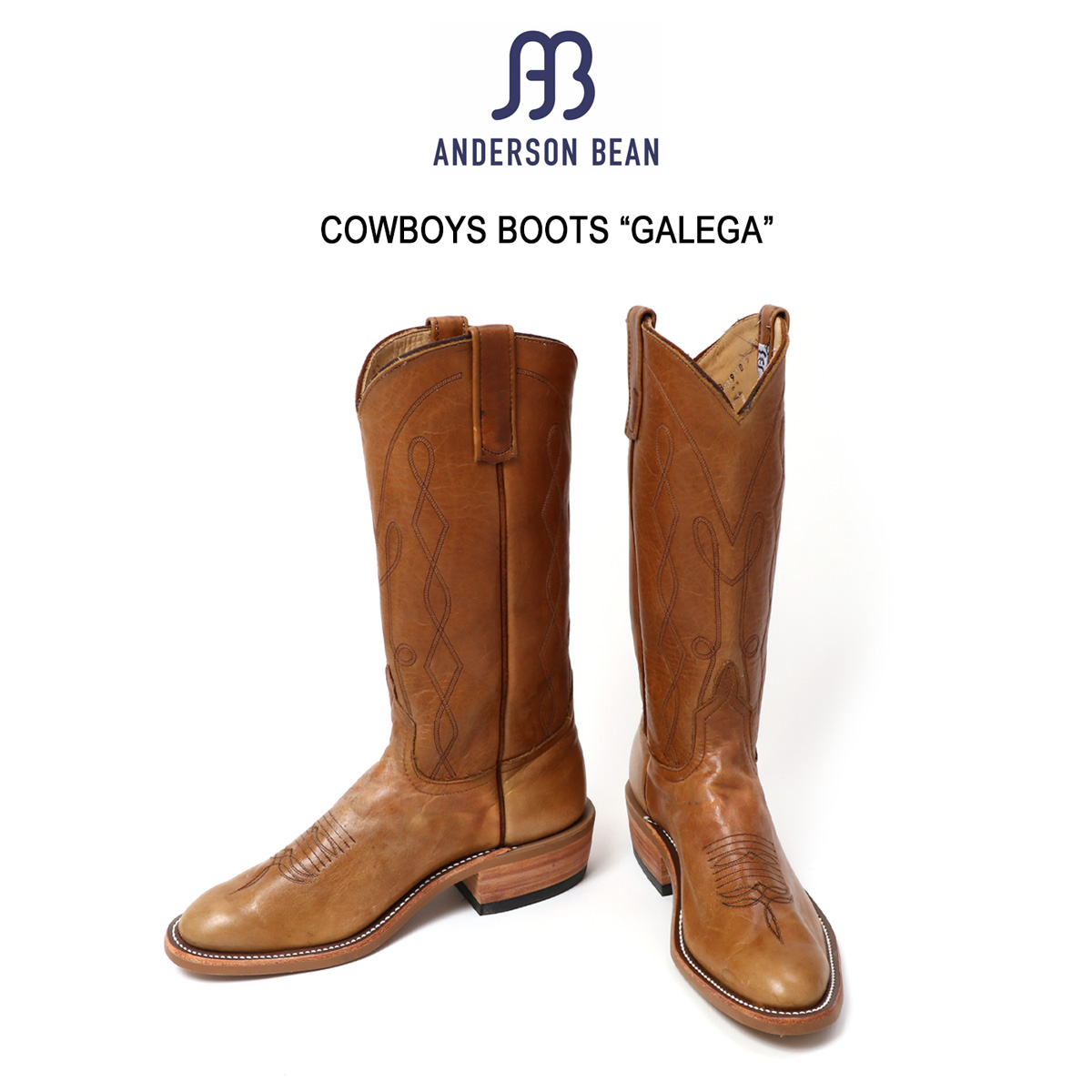 【USA製】AndersonBean ウエスタンブーツ アンダーソンビーン7.5 ANDERSON BEAN BOOT Co. アンダーソンビーン COWBOYS BOOTS “GALEGA
