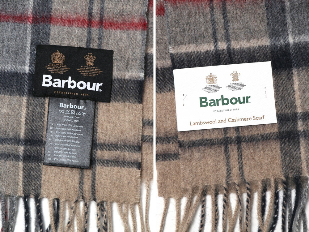 Barbour バブアー タータン ラムズウール カシミア スカーフ