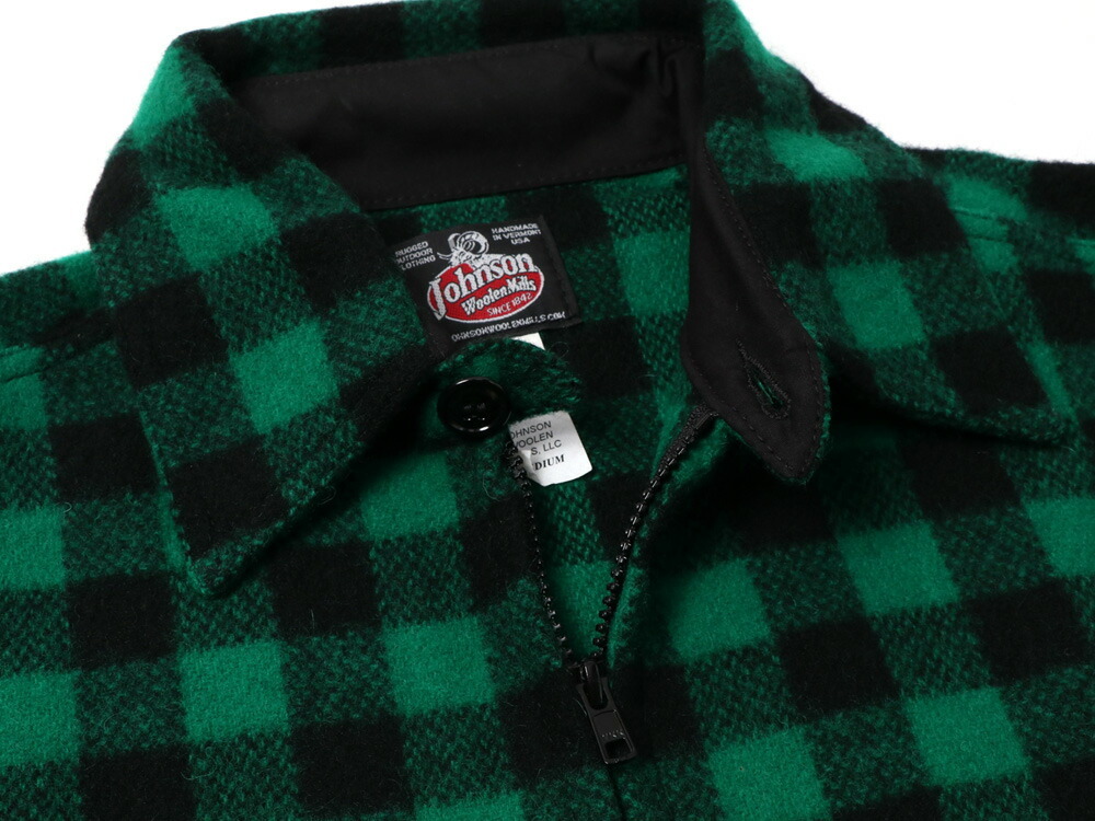 Johnson Woolen Mills ハーフジップ バッファローチェック 長袖ウール