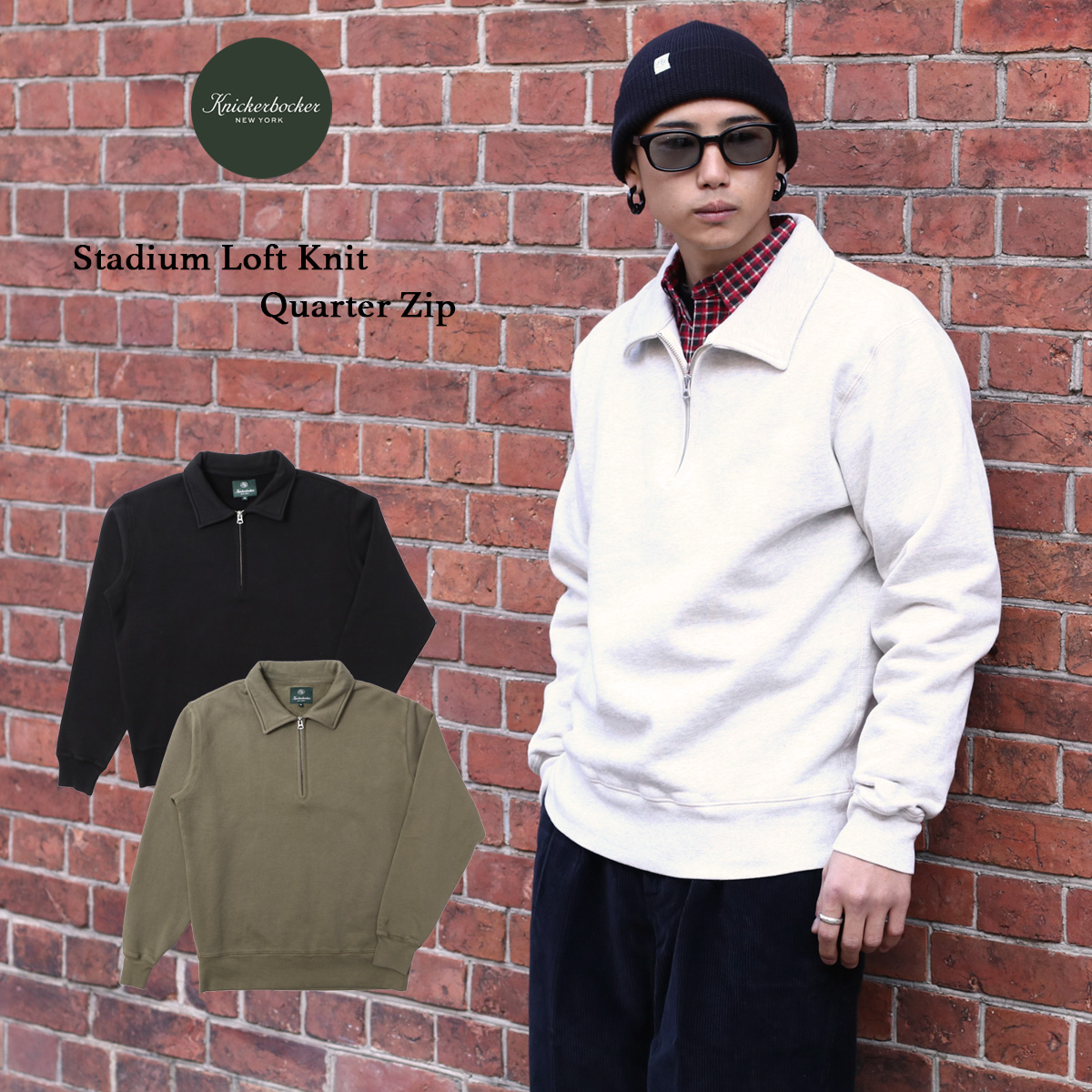 KNICKERBOCKER ニッカーボッカー Stadium Loft Knit Quarter Zip