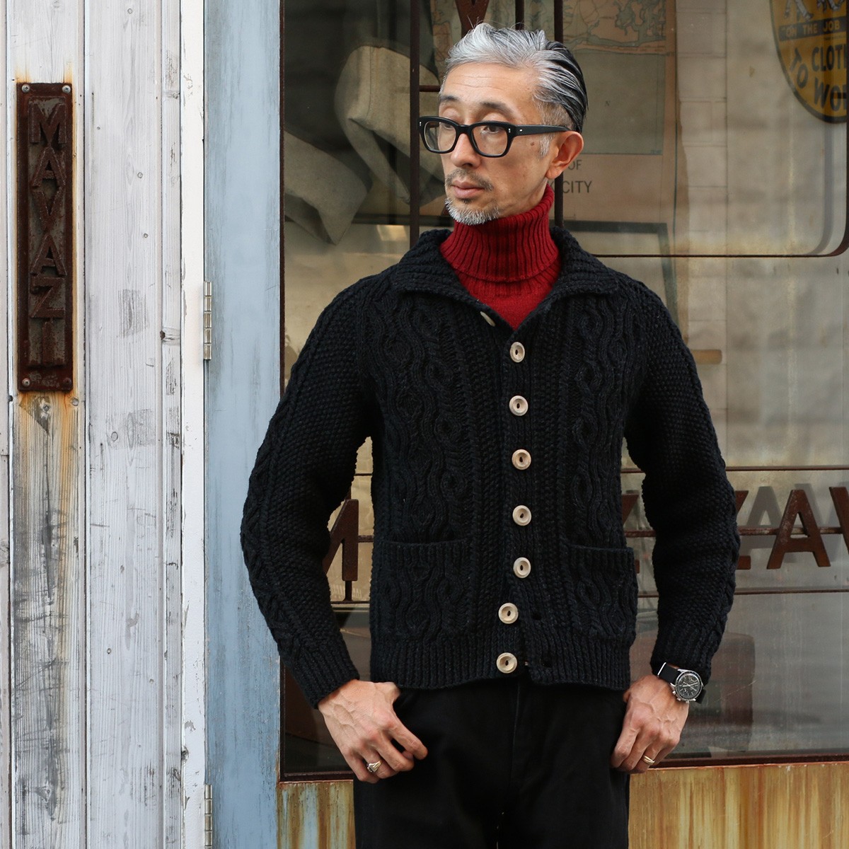 INVERALLAN（インバーアラン） 3A Lumber Cardigan - Black Denim