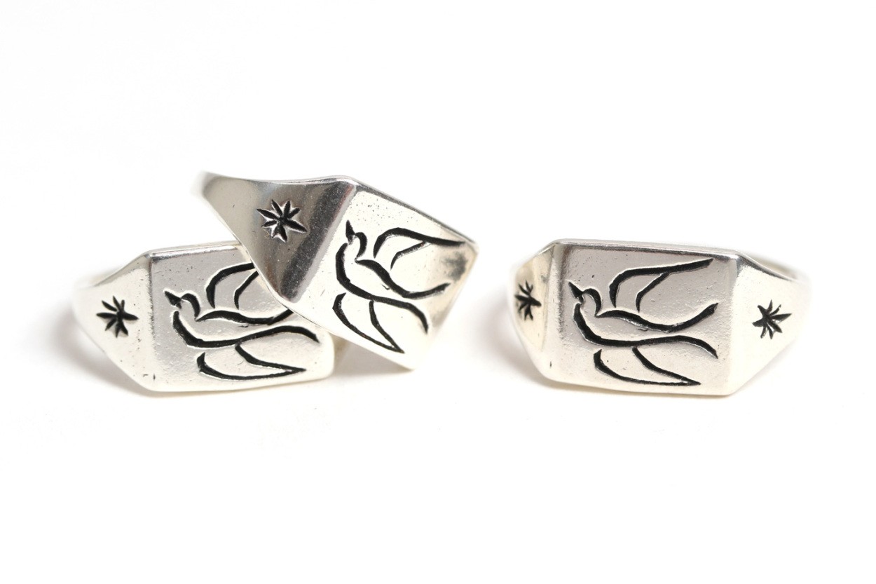 LHN Jewelry スキニー パンテオン リング シルバー LHN Jewelry(エルエッチエヌ ジュエリー) Small Swallow Ring