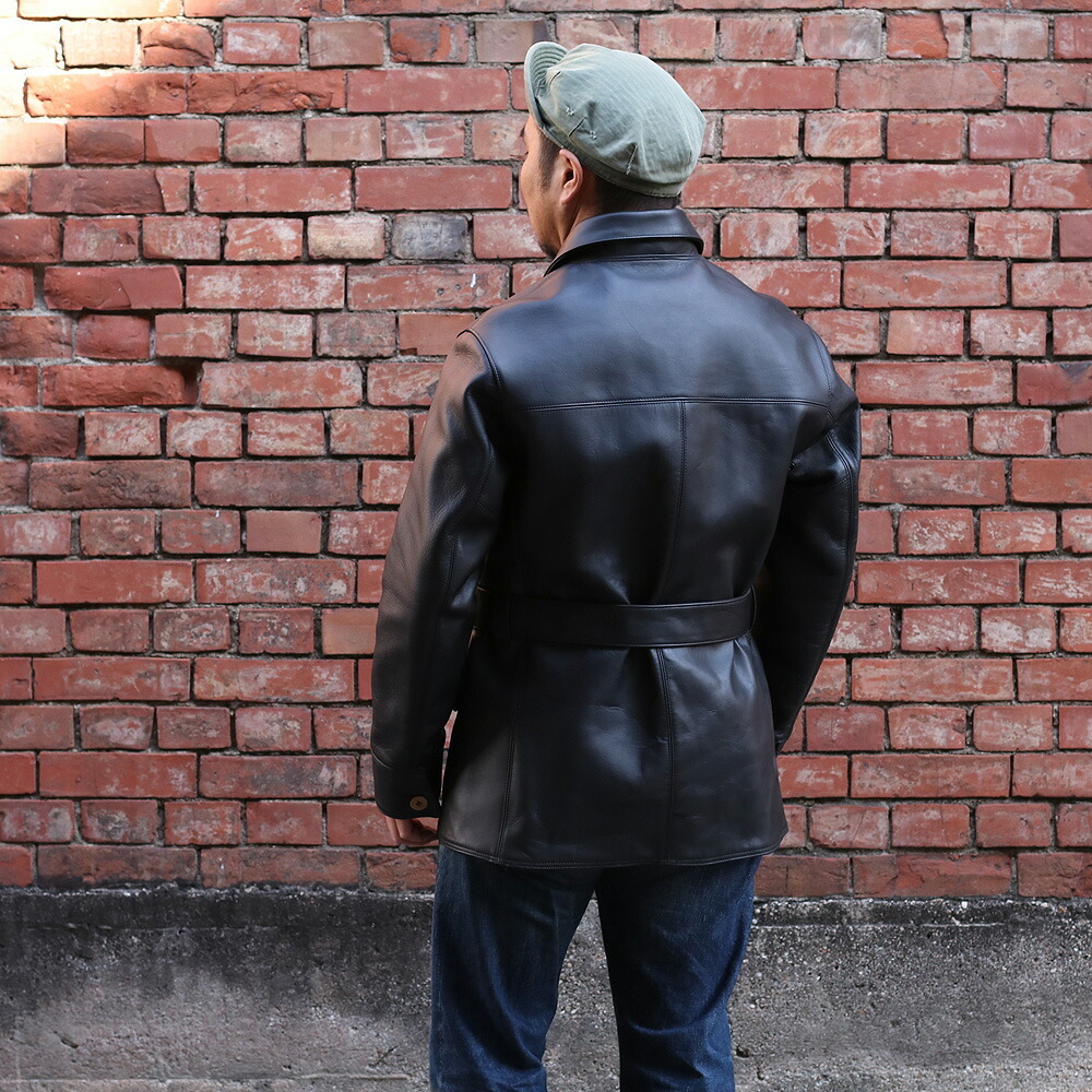 LOST WORLDS×BIG DAY(ロストワールド×ビッグデイ) CUSTOM BEDFORD HORSE LEATHER CARCOAT  VINTAGE PLAID WOOL LINING ホースレザーカーコート アメリカ製