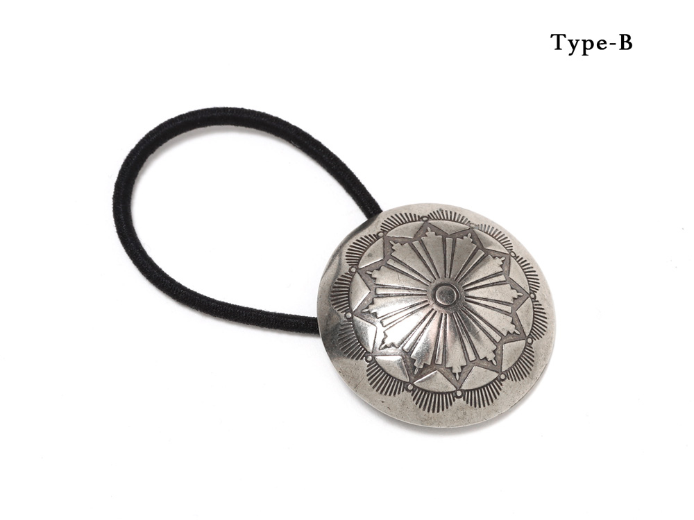 ハンドメイドのシルバーコンチョ　オールドスタイル　インディアンジュエリー風 楽天市場】Navajo Silver Concho Hair Tie ヘアゴム ナバホ族