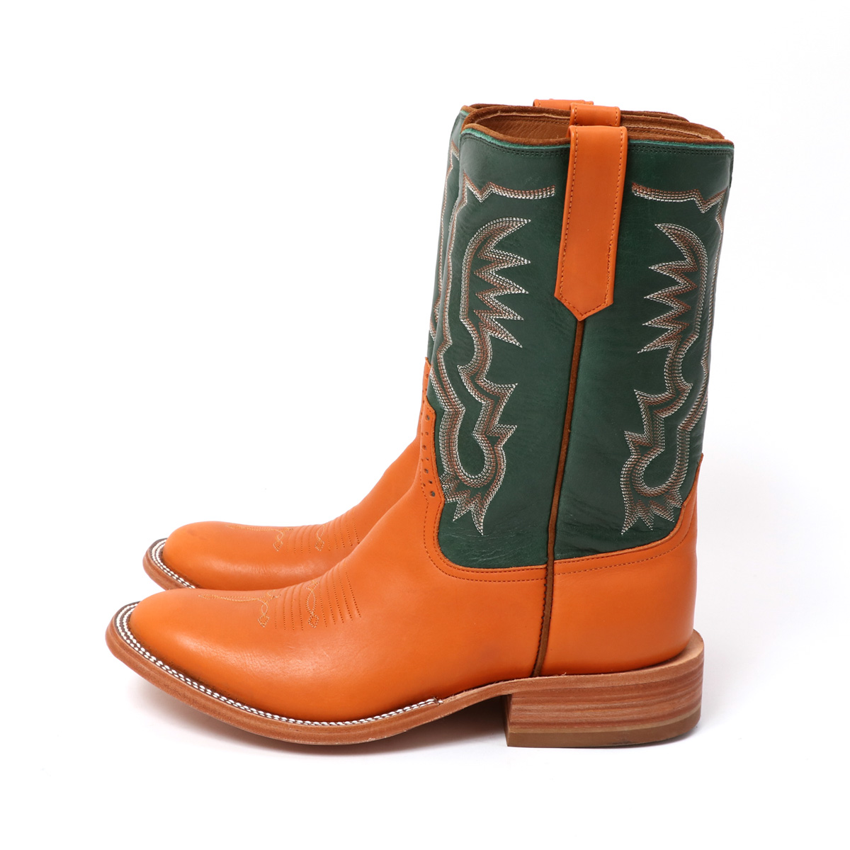 RIOS OF MERCEDES リオスオブメルセデス ROPER BOOTS ORANGE GREEN