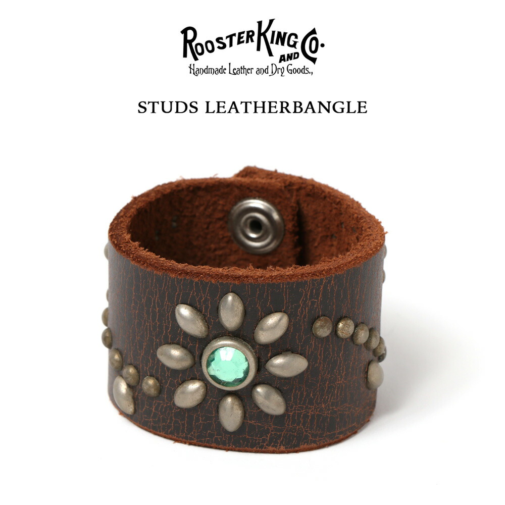ROOSTER KING and CO. STUDS LEATHER BANGLE ルースター